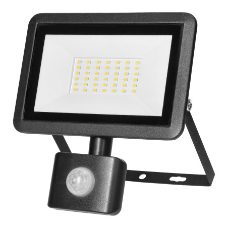FARO S LED-strålkastare med PIR 30W, 2400lm, IP44, 4000K, aluminium + glas | HandlaSmidigt.se