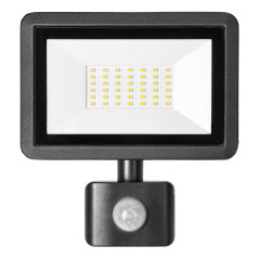 FARO S LED-strålkastare med PIR 30W, 2400lm, IP44, 4000K, aluminium + glas | HandlaSmidigt.se