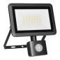 FARO S LED-strålkastare med PIR 30W, 2400lm, IP44, 4000K, aluminium + glas