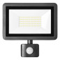 FARO S LED-strålkastare med PIR 50W, 4000lm, IP44, 4000K, aluminium + glas