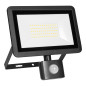 FARO S LED-strålkastare med PIR 50W, 4000lm, IP44, 4000K, aluminium + glas