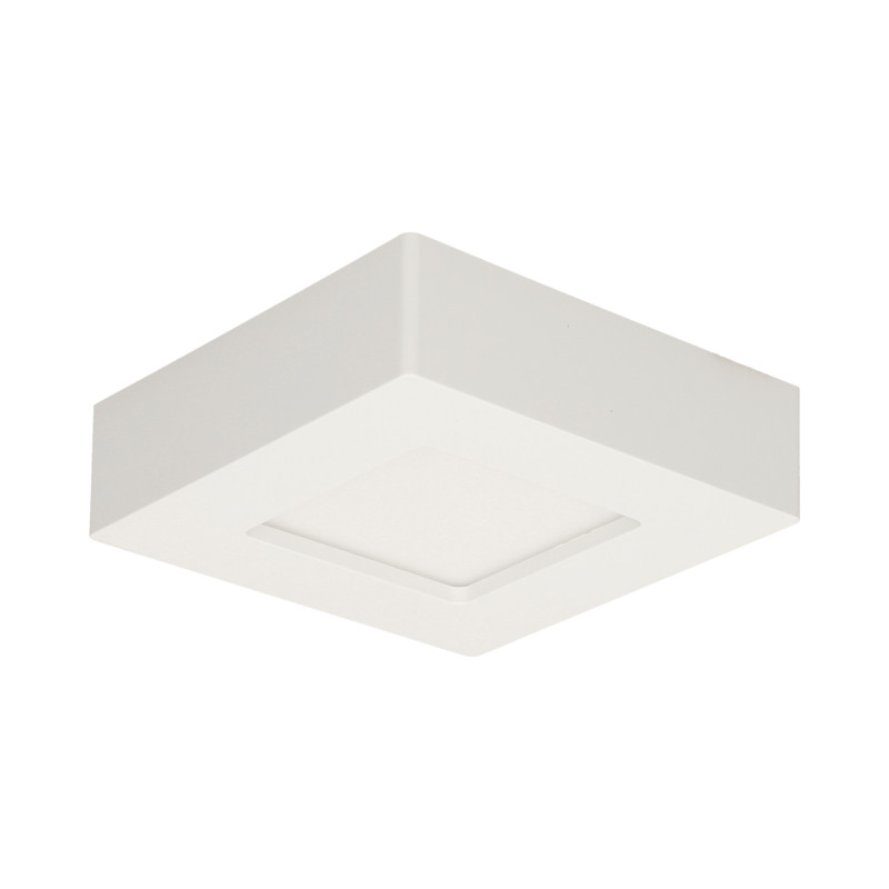 LÅT LED 9W, infälld downlight-armatur, fyrkantig, 530lm, 3000K, vit, inbyggd LED-drivare