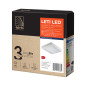 LÅT LED 9W, infälld downlight-armatur, fyrkantig, 530lm, 3000K, vit, inbyggd LED-drivare