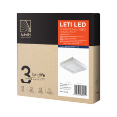 LÅT LED 12W, downlight-armatur, ytmontage, fyrkantig, 800lm, 3000K, vit, inbyggd LED-drivare. | HandlaSmidigt.se