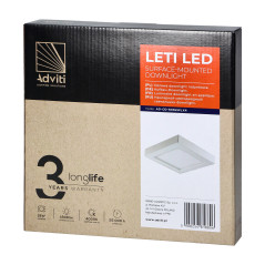 LÅT LED 18W, infälld downlight-armatur, fyrkantig, 1600lm, 4000K, vit, inbyggd LED-drivare. | HandlaSmidigt.se