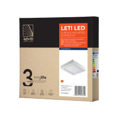 LÅT LED 24W, infälld downlight-armatur, fyrkantig, 1900lm, 3000K, vit, inbyggd LED-drivare | HandlaSmidigt.se