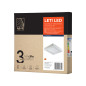 LÅT LED 24W, infälld downlight-armatur, fyrkantig, 1900lm, 3000K, vit, inbyggd LED-drivare
