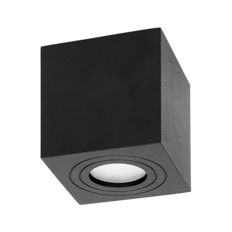 MEGY DLS GU10 downlight max 7W, IP54, fyrkantig, svart, aluminium