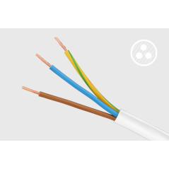 Förlängningssladd vit Rebel 3 tyska uttag, kabel 3m (1,5mm)