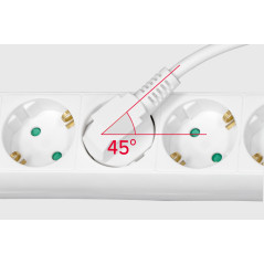 Förlängningssladd vit Rebel 3 tyska uttag, kabel 3m (1,5mm)