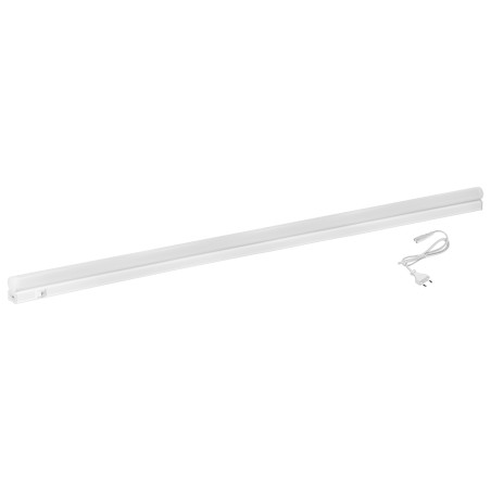 ASTAR LED 12W, linjär underkåpsarmatur med strömkabel, 1080lm, 4000K, 2-pin-kontakt, genomgångskoppling, avstängd