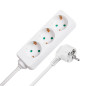 Förlängningssladd vit Rebel 3 tyska uttag, kabel 3m (1,5mm)