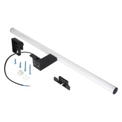 Spegel LED 9W, lampa ovanför spegeln, 810lm, 4000K, längd 60 cm, plast+akryl, svart | HandlaSmidigt.se