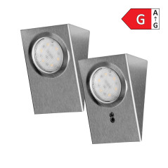 Set med LED-underkåpsbelysning MAKAN 2W, 180lm, 4000K, med beröringsfri strömbrytare, INOX | HandlaSmidigt.se
