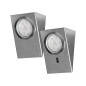 Set med LED-underkåpsbelysning MAKAN 2W, 180lm, 4000K, med beröringsfri strömbrytare, INOX