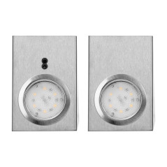 Set med LED-underkåpsbelysning MAKAN 2W, 180lm, 4000K, med beröringsfri strömbrytare, INOX | HandlaSmidigt.se