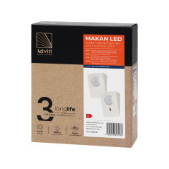 Set med LED-underkåpsbelysning MAKAN 2W, 180lm, 4000K, med beröringsfri strömbrytare, vit | HandlaSmidigt.se