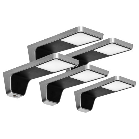 NELA set med 5 LED-underställslampor, 4x2W+7,5W, 4000K, med USB, svart