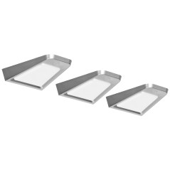 DIKI set med 3 LED-underläggslampor, 3x2W, 4000K, med beröringsfri strömbrytare, silver