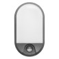 NEFRYT LED 10W, trädgårdslampa med PIR-rörelsesensor, 800lm, IP54, 4000K, grå