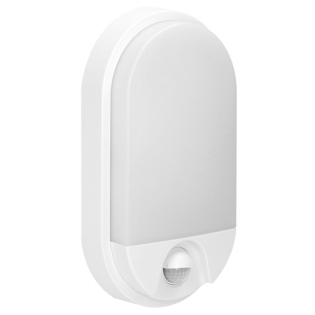NEFRYT LED 10W, trädgårdsarmatur med rörelsesensor 140 grader, 800lm, IP54, 4000K, vit