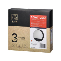 AGAT LED 10W, trädgårdsarmatur med rörelsesensor, 140 grader, 800lm, IP54, 4000K, svart | HandlaSmidigt.se