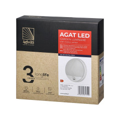 AGAT LED 15W, trädgårdsarmatur med rörelsesensor 140 grader, 1100lm, IP54, 4000K, vit | HandlaSmidigt.se