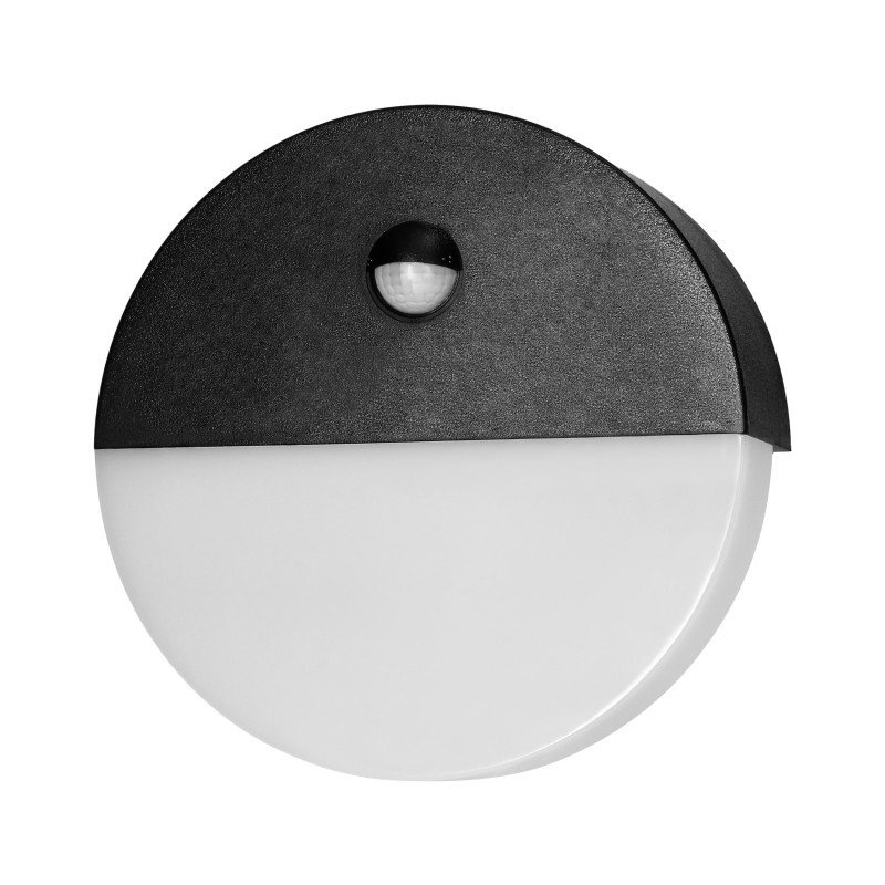 HALIT LED 10W, trädgårdsarmatur med rörelsesensor 140 grader, 600lm, IP65, 4000K, IK10, svart