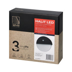 HALIT LED 10W, trädgårdsarmatur med rörelsesensor 140 grader, 600lm, IP65, 4000K, IK10, svart | HandlaSmidigt.se