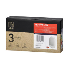 NEFRYT LED 15W, trädgårdslampa med rörelsesensor, 1100lm, IP54, 4000K, vit | HandlaSmidigt.se