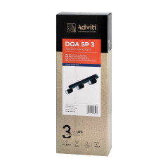 DOA SP 3, vägg- och takmonterad armatur, GU10 max. 3x50W, IP20, svart | HandlaSmidigt.se