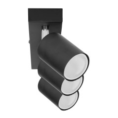 DOA SP 3, vägg- och takmonterad armatur, GU10 max. 3x50W, IP20, svart | HandlaSmidigt.se