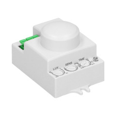 Mikrovågsrörelsesensor, mini, 360/180 grader. IP20, 1200W.