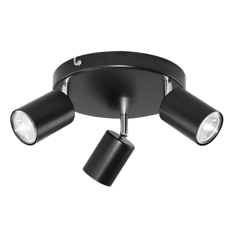 RINO vägg-taklampa, max effekt 3x50W, GU10, IP20, svart
