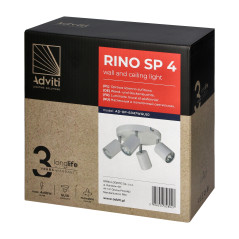Rino SP 4, vägg-takarmatur, GU10 max. 4x50W, IP20, vit | HandlaSmidigt.se