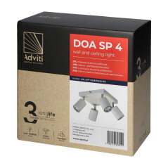 DOA SP4, vägg-takarmatur, GU10 max. 4x50W, IP20, vit, fyrkantig | HandlaSmidigt.se
