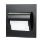 DRACO LED NY 1,5W, infälld trappbelysning, 12VDC, 30lm, 3000K, svart, innovativ monteringsmetod
