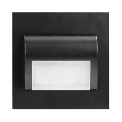 DRACO LED NY 1,5W, infälld trappbelysning, 12VDC, 30lm, 3000K, svart, innovativ monteringsmetod | HandlaSmidigt.se