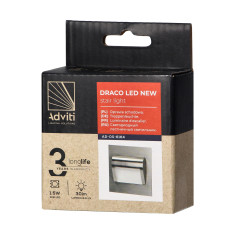 DRACO LED NY 1,5W, infälld trappbelysning, 12VDC, 30lm, 3000K, satin, innovativ monteringsmetod | HandlaSmidigt.se