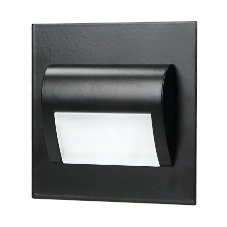 DRACO LED NY 1,5W, infälld trappbelysning, 12VDC, 30lm, 4000K, svart, innovativ monteringsmetod