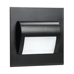 DRACO LED NY 1,5W, infälld trappbelysning, 12VDC, 30lm, 4000K, svart, innovativ monteringsmetod | HandlaSmidigt.se