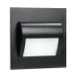 DRACO LED NY 1,5W, infälld trappbelysning, 12VDC, 30lm, 4000K, svart, innovativ monteringsmetod