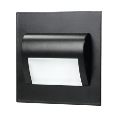 DRACO LED NY 1,5W, infälld trappbelysning, 12VDC, 30lm, 6000K, svart, innovativ monteringsmetod | HandlaSmidigt.se