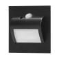 DRACO LED NY 1,5W, infälld trappbelysning, 12VDC, 30lm, 3000K, svart, rörelse- och skymningssensor