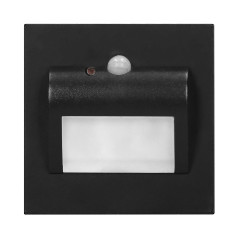 DRACO LED NY 1,5W, infälld trappbelysning, 12VDC, 30lm, 3000K, svart, rörelse- och skymningssensor | HandlaSmidigt.se