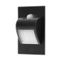 DRACO LED NY 1,5W, infälld trappbelysning, 12VDC, 30lm, 3000K, svart, rörelse- och skymningssensor