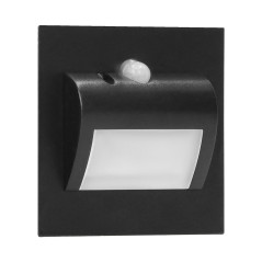 DRACO LED NY 1,5W, infälld trappbelysning, 12VDC, 30lm, 4000K, svart, rörelse- och skymningssensor | HandlaSmidigt.se