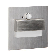 TRACO LED 1,5W, infälld trappbelysning, 12VDC, 30lm, 3000K, satin, rörelse- och skymningssensor | HandlaSmidigt.se