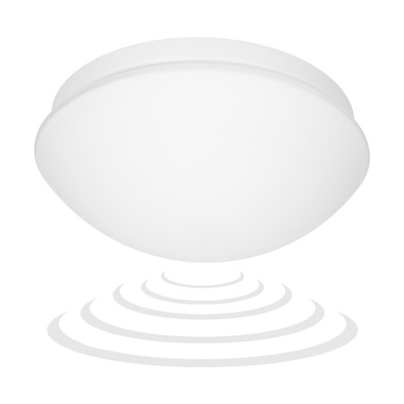 MARIN, takplafond med en mikrovågsrörelsesensor, 60W, E27, IP20, mattglas