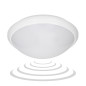 BREVA, takplafond med en mikrovågsrörelsedetektor, 60W, E27, IP44, mjölkfärgad polykarbonat